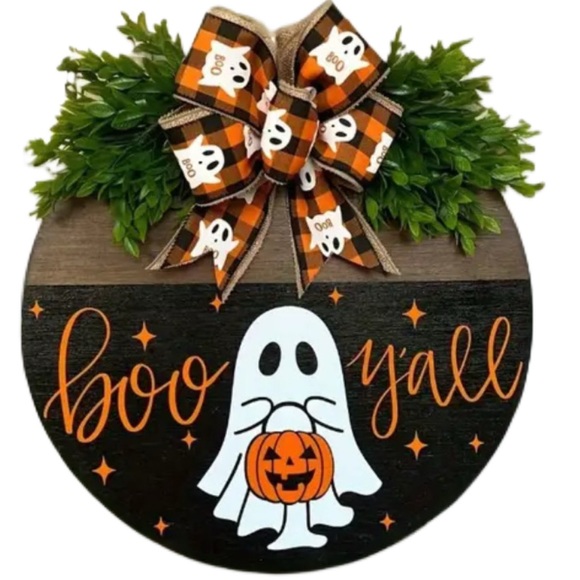 Halloween Boo Ya’ll Welcome Door Sign - Picture 1 of 3